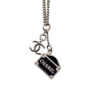 CHANEL 31 RUE CAMBON Le Cambon Coco Mark Necklace in Silver and Black Metal f...
